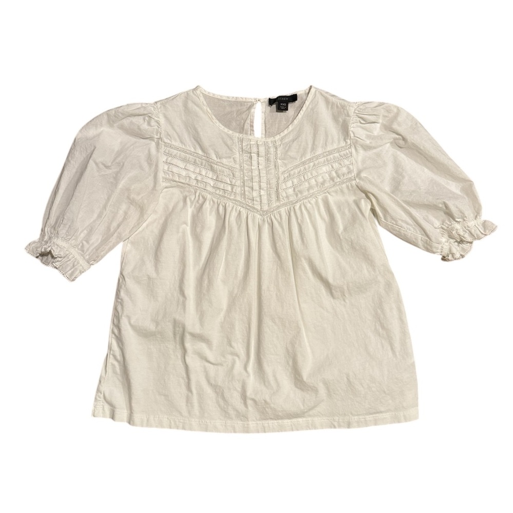 J. CREW white baby doll blouse
